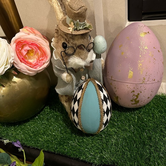 Harlequin Easter egg 6 inch Handmade - Picture 2 of 4